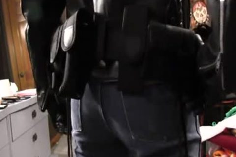 Border Patrol Jerks In Leather Jacket And beautiful Jeans