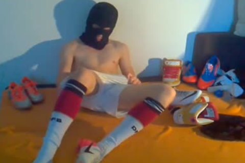 Me stroking After A Soccer Game. But that's Not All. I Use My ass-plug For A tasty hammer!