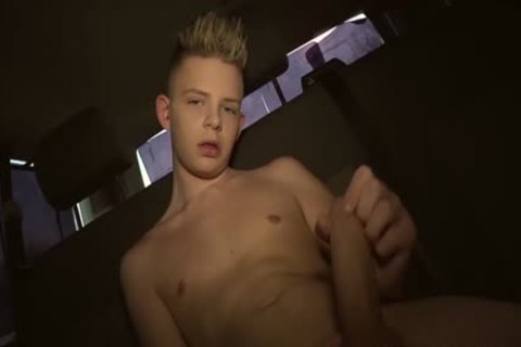 slutty Tattooed Alex Silvers stroking His long penis In A Van