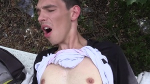 young bartender shows his weenie in public