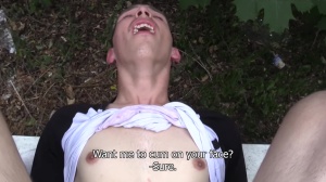 young bartender shows his weenie in public