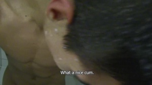 A young Czech man in gas station shower 