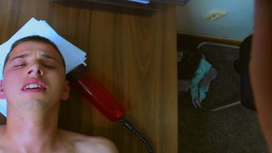 Goofy-faced guy enjoying CBT during POV anal