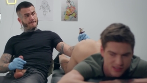 BROMO.com: Inked Fly Tatem bareback doggy fuck indoor