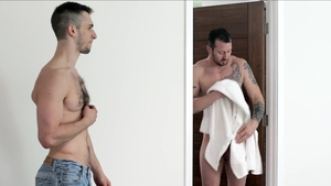 NextDoorRaw - Hairy Donte Thick jerking huge cock in shower