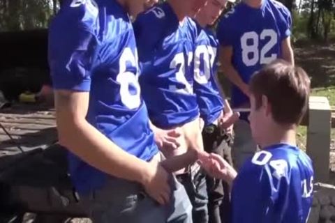 A gay Pack With large penises. Outdoor gay slam
