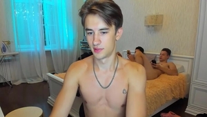 threesome Of allies Alternately Masturbate