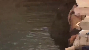 CHINESE MUSCLE DADDY in nature's garb SWIMMING AT LAKE 03